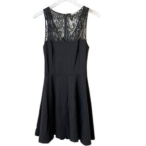 BB Dakota Black Fit And Flare Lace Sleeveless Mini Dress Size Medium